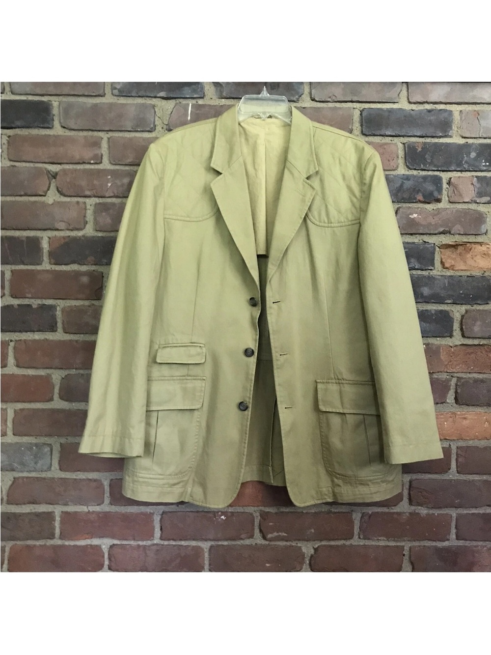 J PETERMAN | Dinner Blazer Canvas Elbow Patch Quilt Detail Rugged Jacket Sz 44